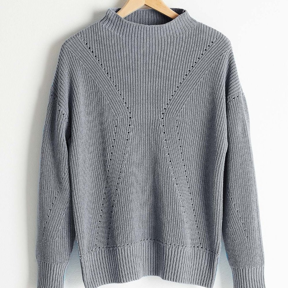 Ladies' Pointelle Sweater GREY (LYK-008)